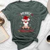 Merry Christmas Reindeer Xmas Family Women Bella Canvas T-shirt