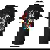 Giraffe Woman Colorful Watercolor Giraffe T-Shirt