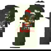 Merry Christmas Black African Girl Santa Hat Xmas Pajamas T-Shirt