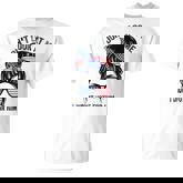 Don't Look At Me I Didn't Vote For Him Messy Bun Usa Flag T-Shirt