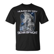 Débardeur "Human By Day Sigma By Night" - Motif Loup, Style Meme, Pour Homme Et Femme