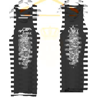 Animal King Portrait Crown Lion Tank Top - Monsterry