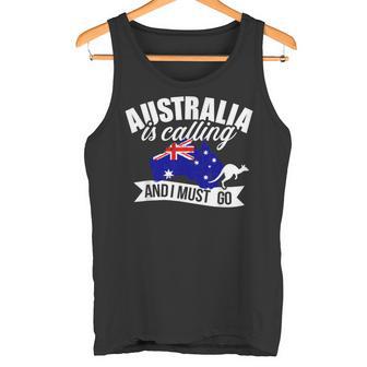 With Australien Ruft Und Ich Muss Gehen Tank Top - Geschenkecke