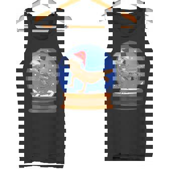 Bearded Dragon Santa Christmas Snow Globe Fun Reptile Lover Tank Top - Monsterry
