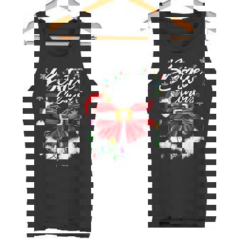 Bestie Claus Couples Santa Hat Candy Christmas Lights Pajama Tank Top - Monsterry