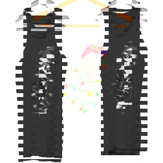 Cat Meow Santa Tuxie Christmas Tree Lights Cat Catmas Tank Top - Monsterry