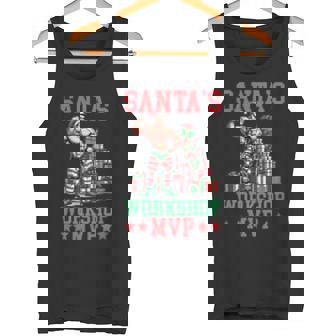 Christmas Muscle Elf Santa's Workshop MVP Holiday Tank Top Tank Top - Monsterry