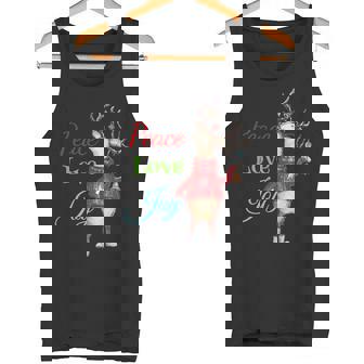 Christmas Peace Joy Love Reindeer Ornaments Bell Premium Tank Top - Monsterry