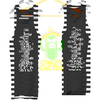 Conceptual Crazy Cactus Cartoon Character Original Art Tank Top Tank Top - Monsterry
