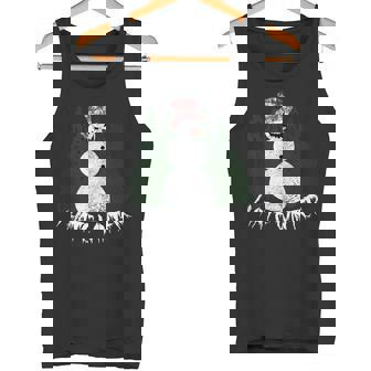 Creepy Snowman Happy About Cold Winter I Hate Winter Tank Top Tank Top - Monsterry