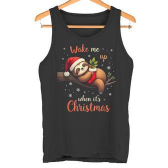 Cute Christmas Fautier Wake Me Up When Christmas Tank Top - Geschenkecke