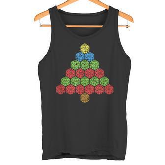 D20 Dice RPG Ugly Christmas Tree Tank Top - Monsterry