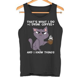 Das Ist Was Ich Tue Ich Trinke Kaffee Und Ich Weiß Dinge German Lang S Tank Top - Geschenkecke