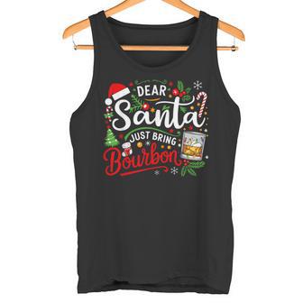 Dear Santa Just Bring Bourbon Christmas Pajamas Tank Top - Monsterry