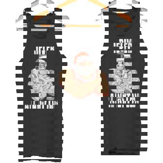 I Deliver All Night Long Muscle Tattoo Santa Claus Christmas Tank Top Tank Top - Monsterry