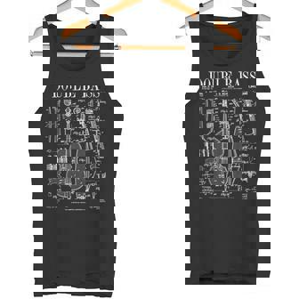 Double Bass Player Bassist Musical Instrument Vintage Patent Tank Top - Monsterry