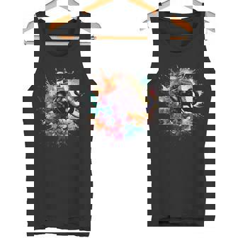 Double Exposure Thai Elephant Songkran Water Festival Flower Premium Tank Top - Monsterry