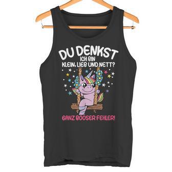 Du Tenkst Ich Bin Klein Liebe Und Nett Unicorn Tank Top - Geschenkecke