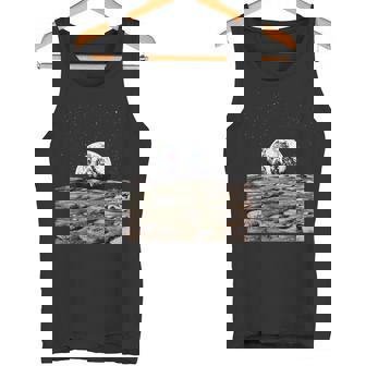 Earth Rise Over Moon Surface T-Shirt Space Exploration Tee Tank Top - Monsterry