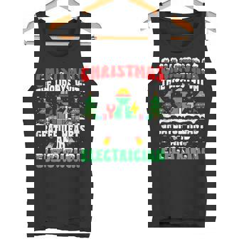 Electrician Xmas Party Christmas Holidays With Electrician Tank Top - Monsterry