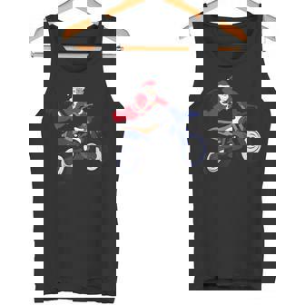 Extreme Santa Riding Flying Dirt Bike Christmas Shirt Tank Top - Monsterry