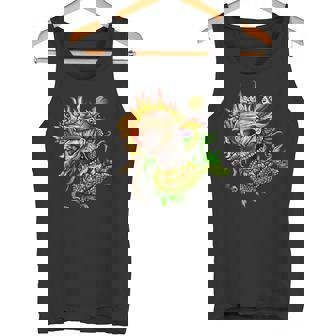 Fire Skeleton Skull And Snake Tattoo Art Graphic Shirt Tank Top - Monsterry