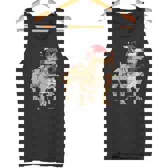 Frenchie Santa Hat & Christmas Lights Cute French Bulldog Tank Top - Monsterry