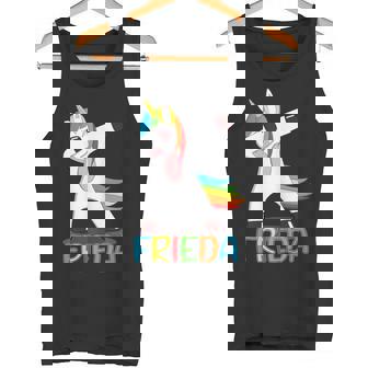 Frieda Name Prénom Frieda Licorne Dansante Colorée Débardeur e - Cadeauxyz