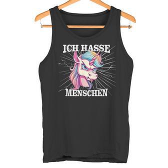 Unicorn Meme Based Ich Hasse Menschen Tank Top - Geschenkecke