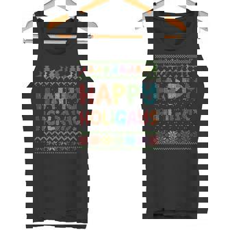 Gay Christmas LGBT Happy Holigays Rainbow Party Tank Top - Monsterry