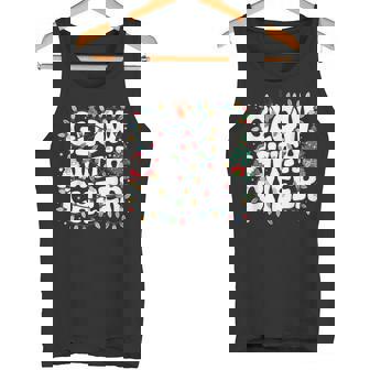 Glow With Cheer Santa Christmas Lights Holiday Xmas Tank Top - Monsterry