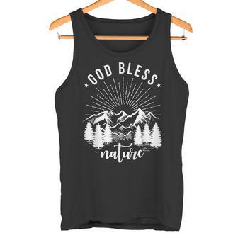 God Bless Nature Mountains Forest Tree Nature Tank Top - Monsterry