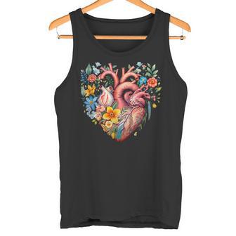 Herz Blumen Menschliches Organ Anatomie Liebe Tank Top - Geschenkecke