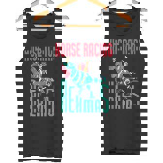 Horse Racing Rexmas T-Rex Dinosaur Christmas Holiday Horse Tank Top - Monsterry