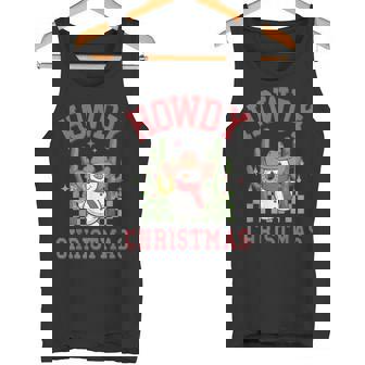 Howdy Christmas Holidays Snowman Retro Christmas Cowboy Tank Top - Monsterry