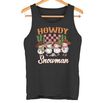 Howdy Snowman Merry Christmas Cowboy Western Tank Top - Monsterry