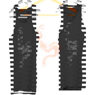 Japanese Dragon Red Serpent Tshirt Graphic Snake Art Tank Top - Monsterry