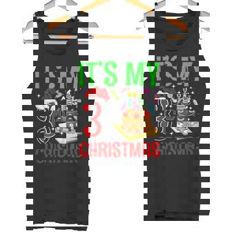 Kids Merry Christmas Yes It's My 3rd Birthday Christmas Tank Top - Monsterry