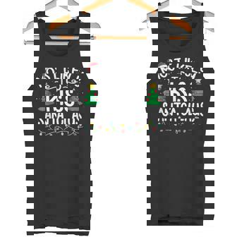 Most Likely To Kiss Santa Claus Christmas Pajamas Tank Top - Monsterry