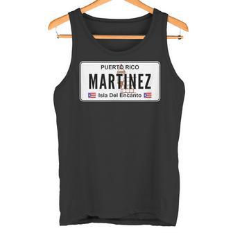 Martinez Last Name Puerto Rico License Plate Tank Top - Geschenkecke