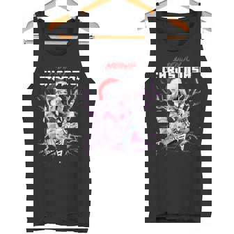 Meowy Cat Christmas Ugly Sweater Heavy Guitar Kitty Sweaters Tank Top - Monsterry