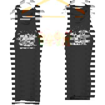 Merry Christmas Snowman Coffee Cups Latte Winter Pajamas Premium Tank Top - Monsterry