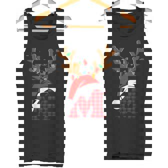 Mimi Claus Santa Hat Reindeer Red Plaid Matching Family Xmas Tank Top - Monsterry