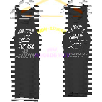 Non-Binary People Don't Owe You Androgyny NB Pride Flag Tank Top - Monsterry