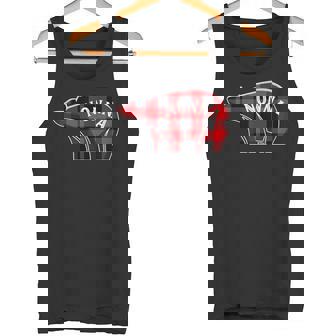 Nonna Bear Christmas Plaid Family Matching Pajama Tank Top - Monsterry