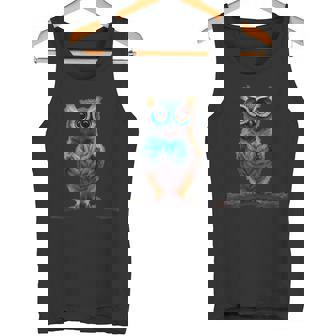 Owl Dynamic Pose Sunny Magical Forest Background Tank Top - Monsterry