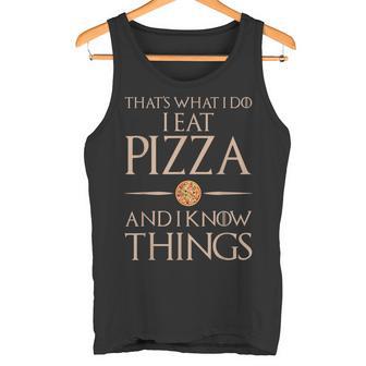 Pizza Das Ist Was Ich Essen Und Weiß Dinge German Tank Top - Geschenkecke