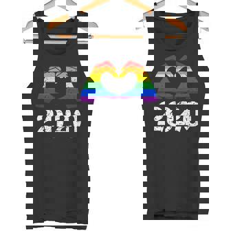 Pride 2020 Gay Pride Rainbow Hands Heart New Years Premium Tank Top - Monsterry