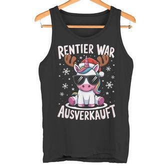 Reindeer Was Ausverkauft Christmas Unicorn Slogan Tank Top - Geschenkecke