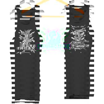 Retro 90s Creepy Snowman Illustration Christmas Nightmare Tank Top - Monsterry